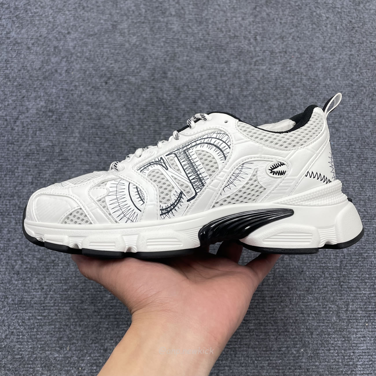 Dior Chrono Sneaker Mesh With White Black 19w White (6) - newkick.cc